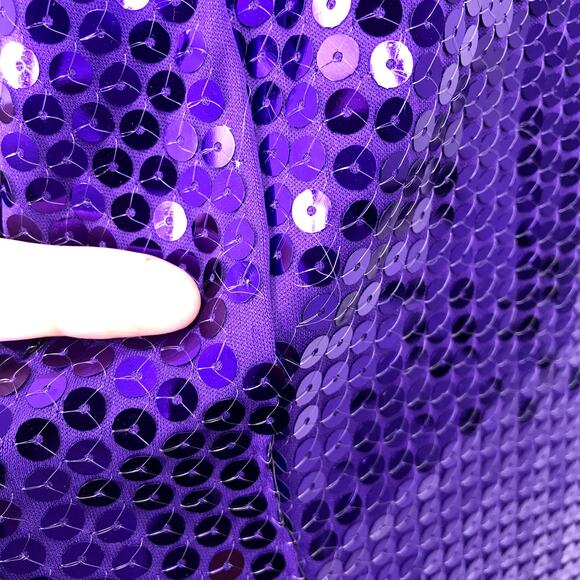 Claudine Bueche Sequin Dress 12 Scoop Neck Open Back Sleeveless Cocktail Purple - Picture 8 of 8